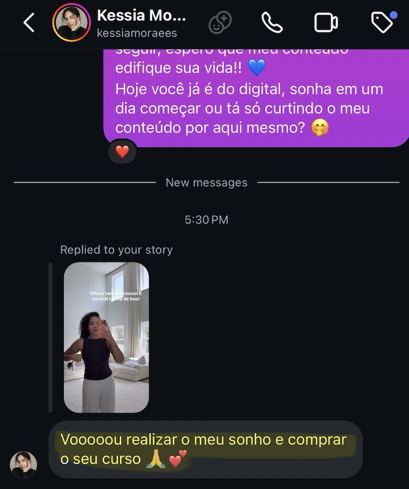 Mensagem de aluna 4