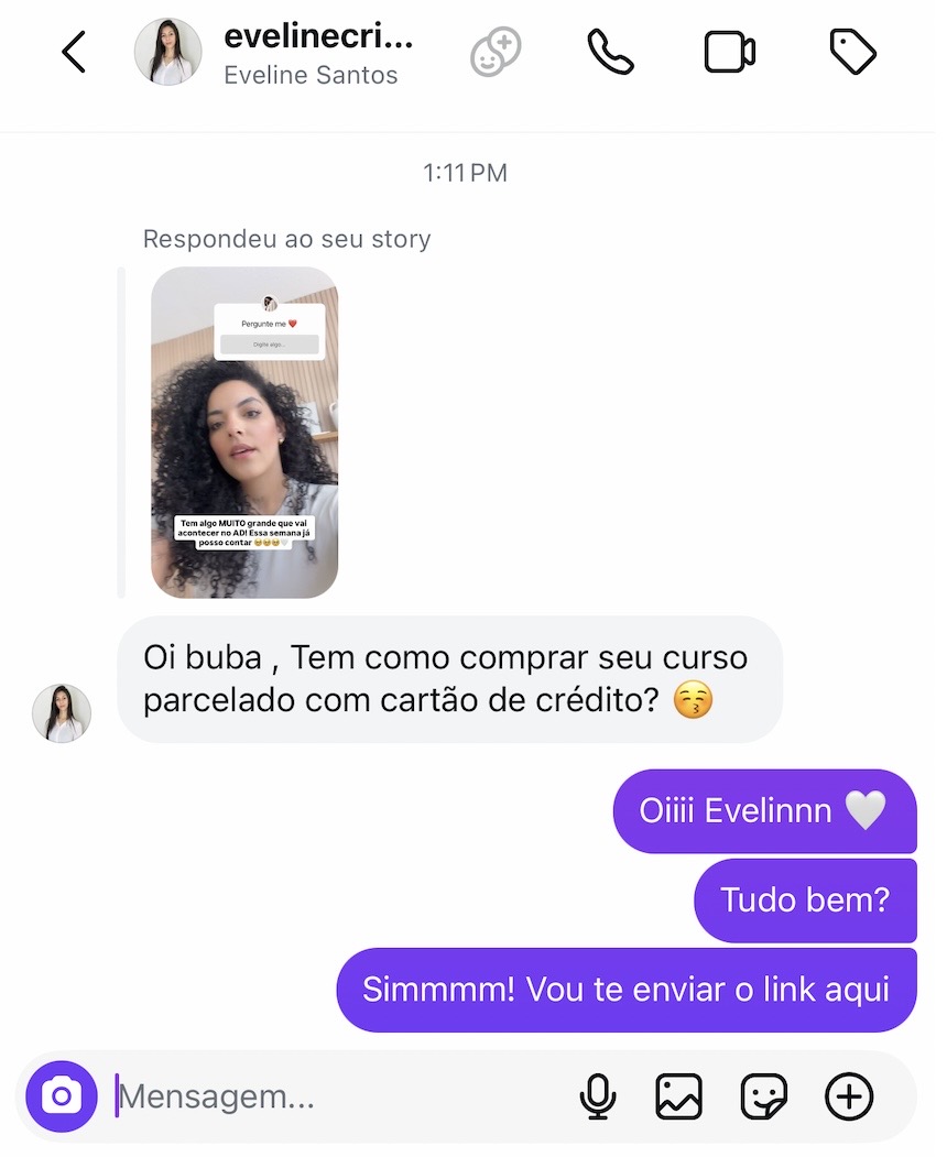 Mensagem de aluna 2